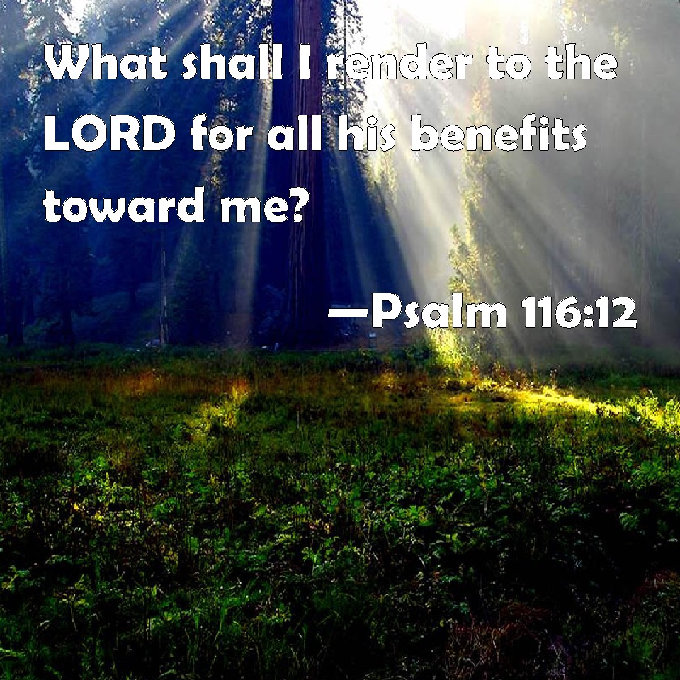 Psalm 116 12 What Shall I Render To The LORD For All His Benefits 