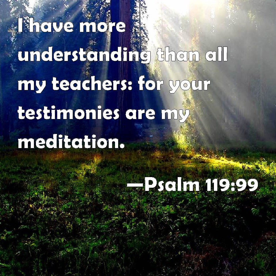 Psalm 119 99 I Have More Understanding Than All My Teachers For Your 