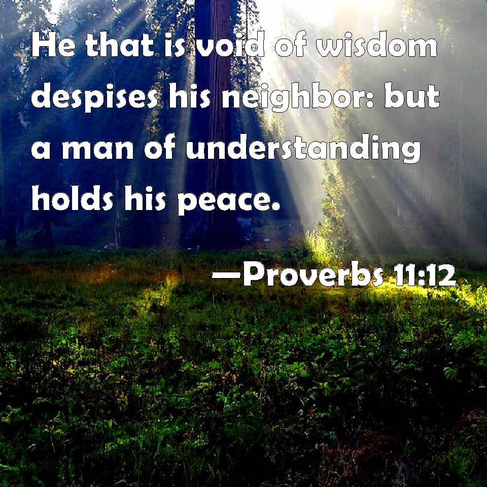 Proverbs 11:12 He that is void of wisdom despises his neighbor: but a ...