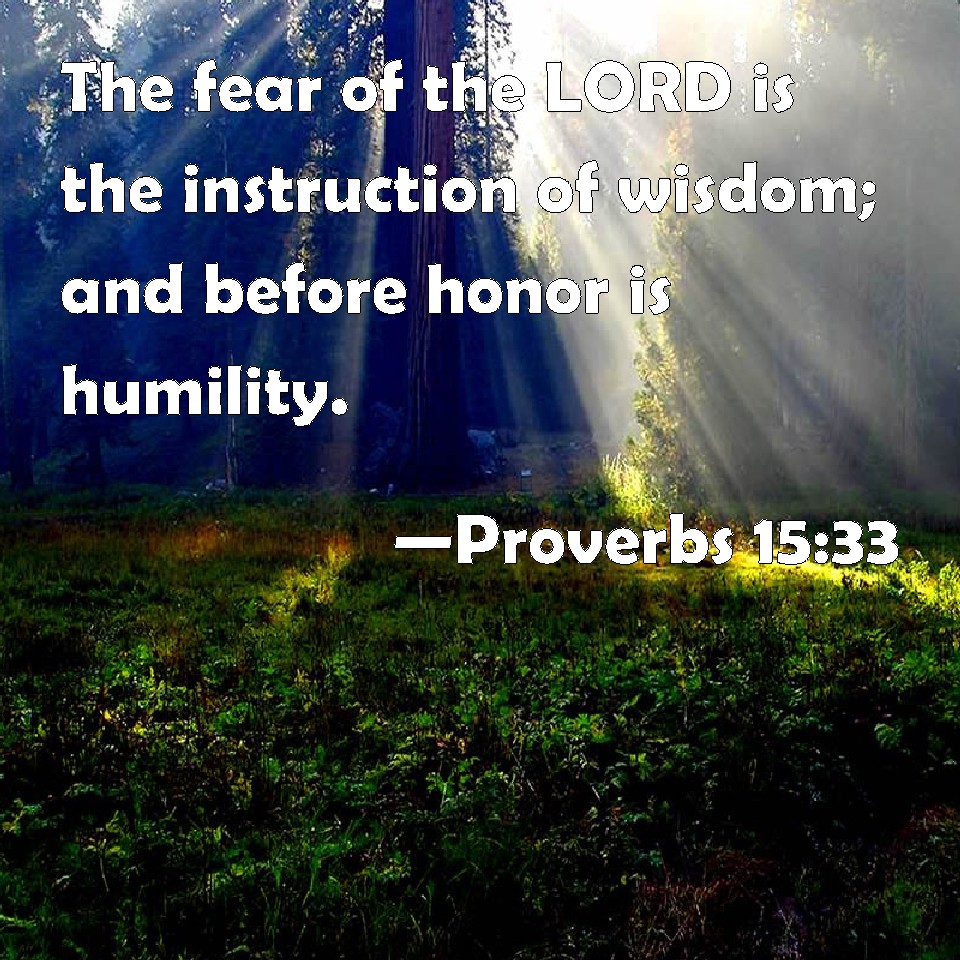 Proverbs 15:33 The Fear Of The LORD Is The Instruction Of Wisdom; And ...