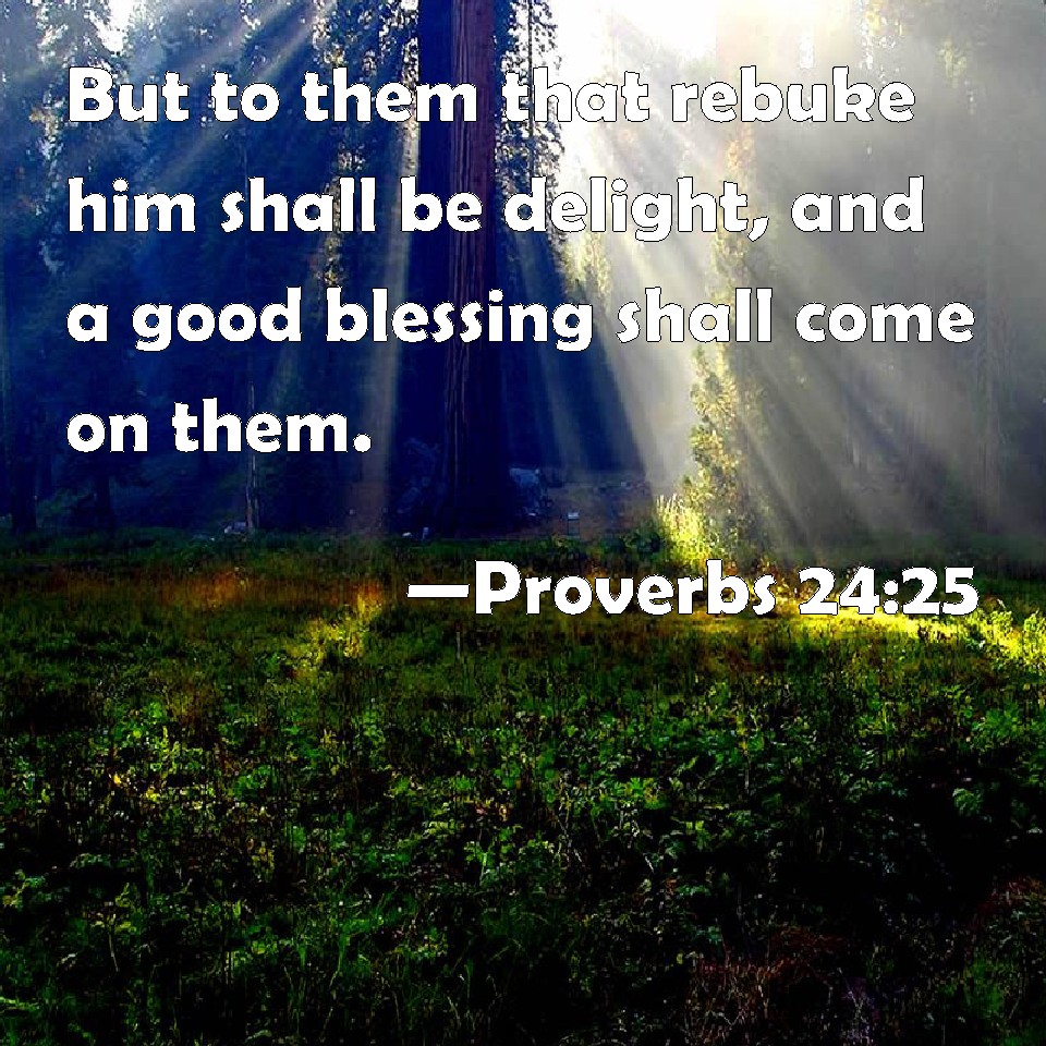 Proverbs 24:25 But to them that rebuke him shall be delight, and a good ...