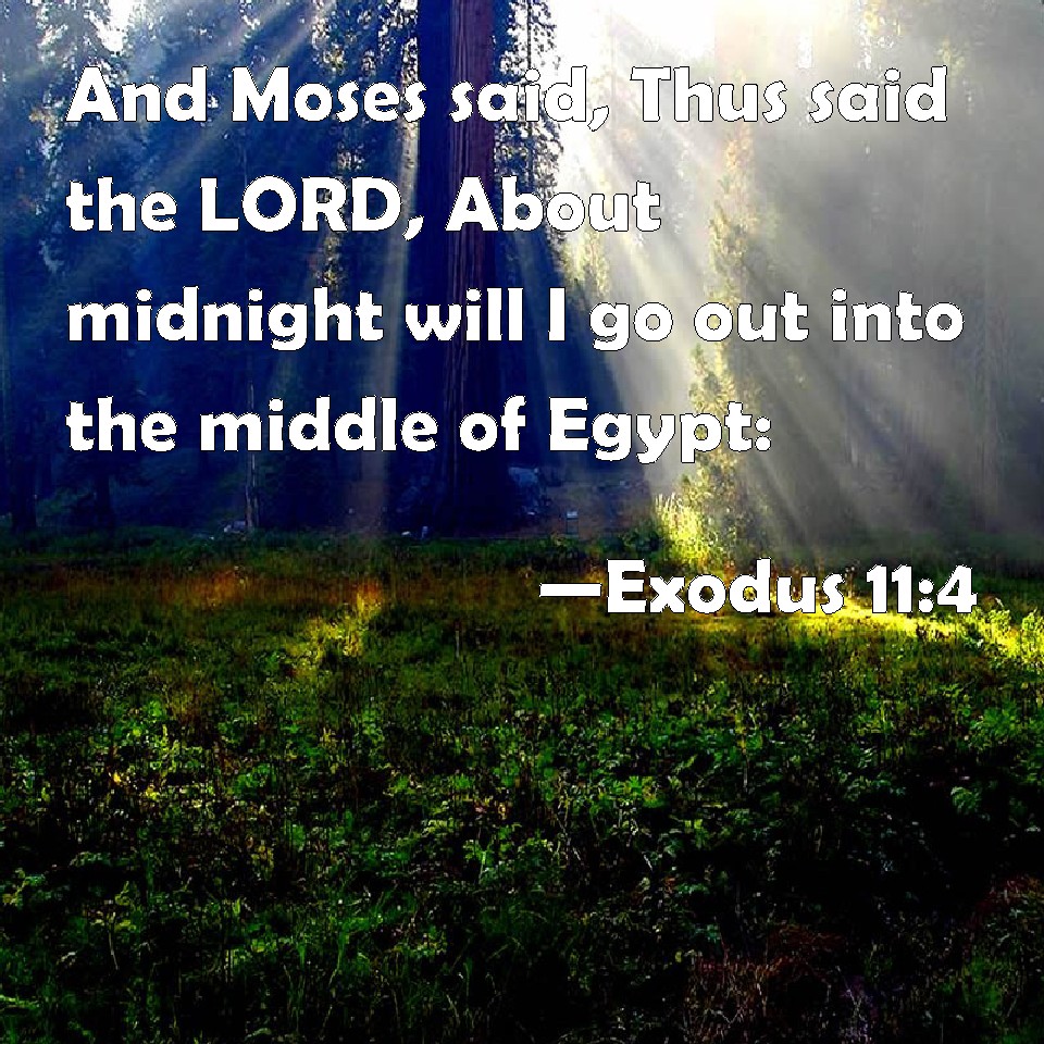 Exodus 11:4 And Moses said, Thus said the LORD, About midnight will I ...