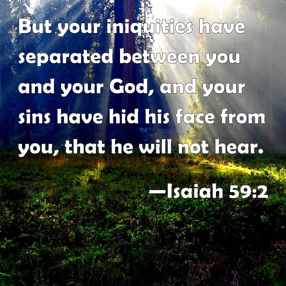 Isaiah 59:2 But your iniquities have separated between you and your God ...