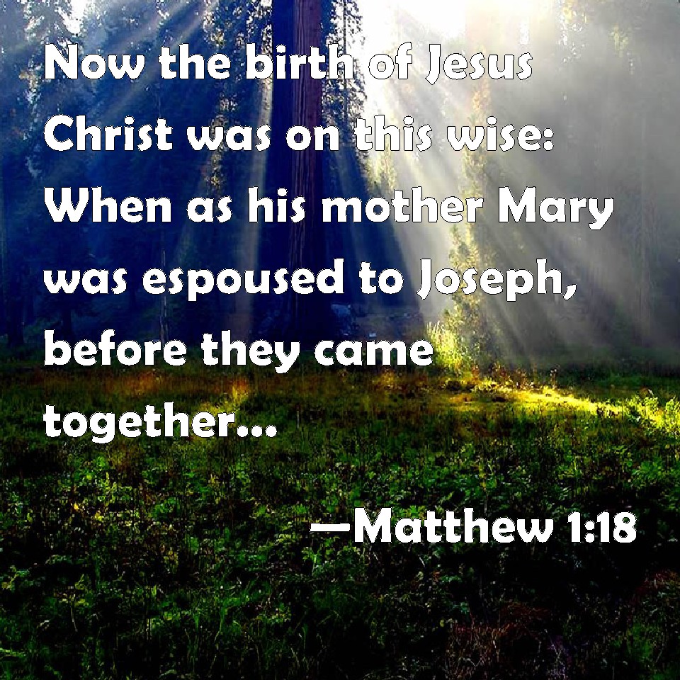 Matthew 1:18 Now the birth of Jesus Christ was on this wise: When as ...