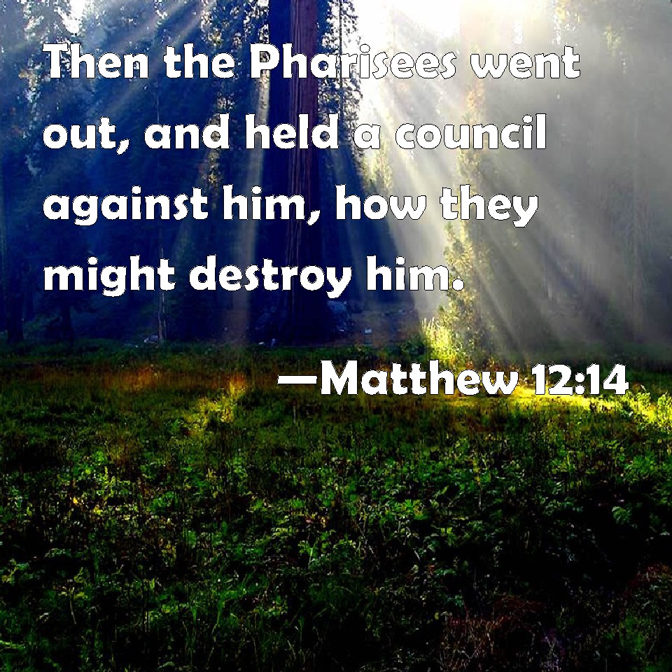 Matthew 12:14 Then the Pharisees went out, and held a council against ...