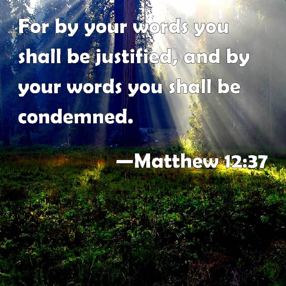 Matthew 12 37 For By Your Words You Shall Be Justified And By Your Words You Shall Be Condemned
