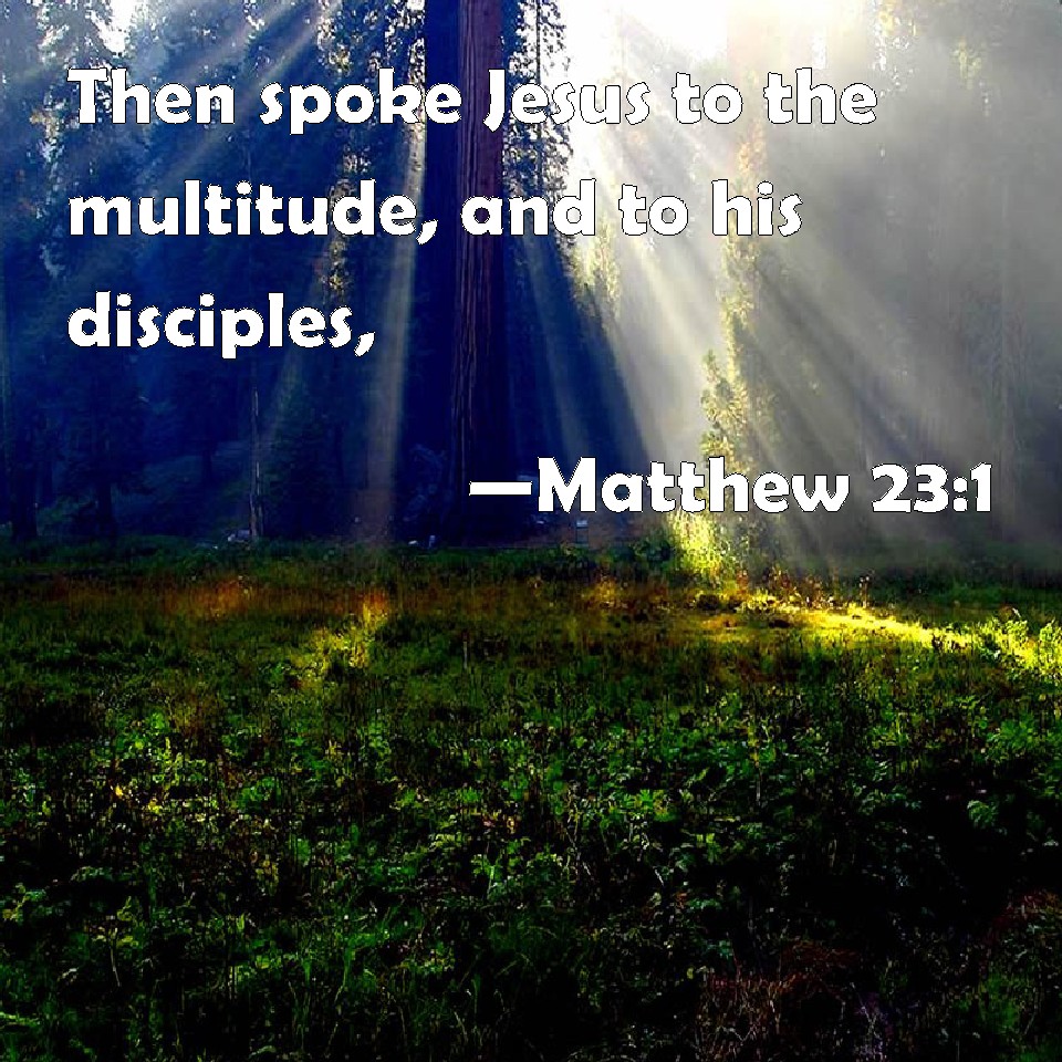 Matthew 23 1 Then Spoke Jesus To The Multitude And To His Disciples 