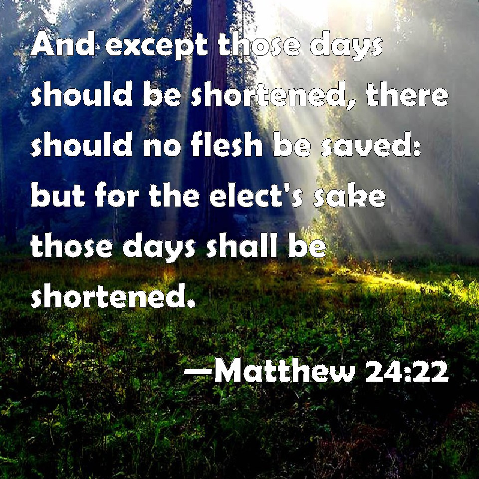 Matthew 24 22 And Except Those Days Should Be Shortened There Should 