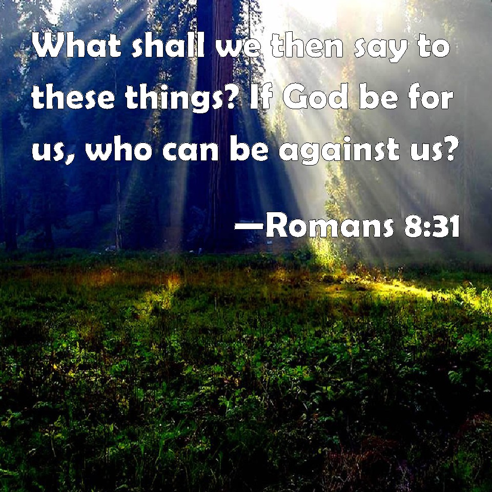 Romans 8:31 What Shall We Then Say To These Things? If God Be For Us ...