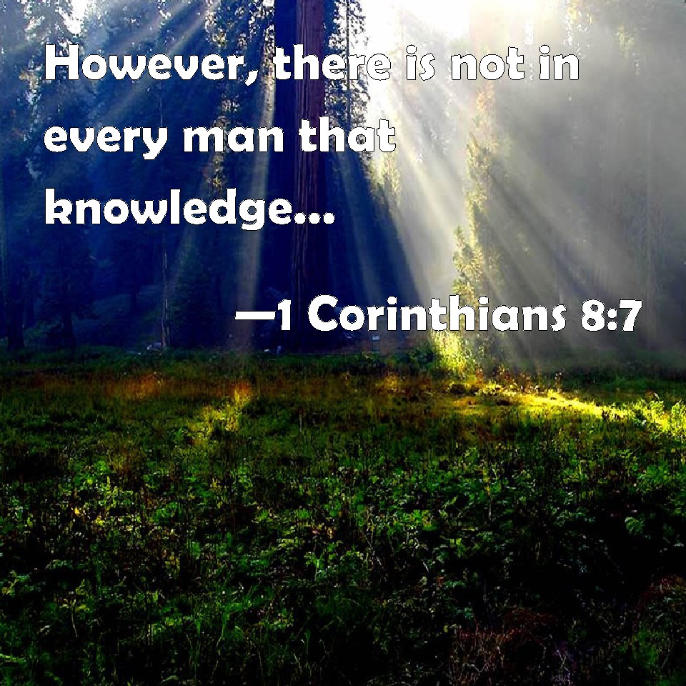 1 Corinthians 8:7 However, there is not in every man that knowledge ...