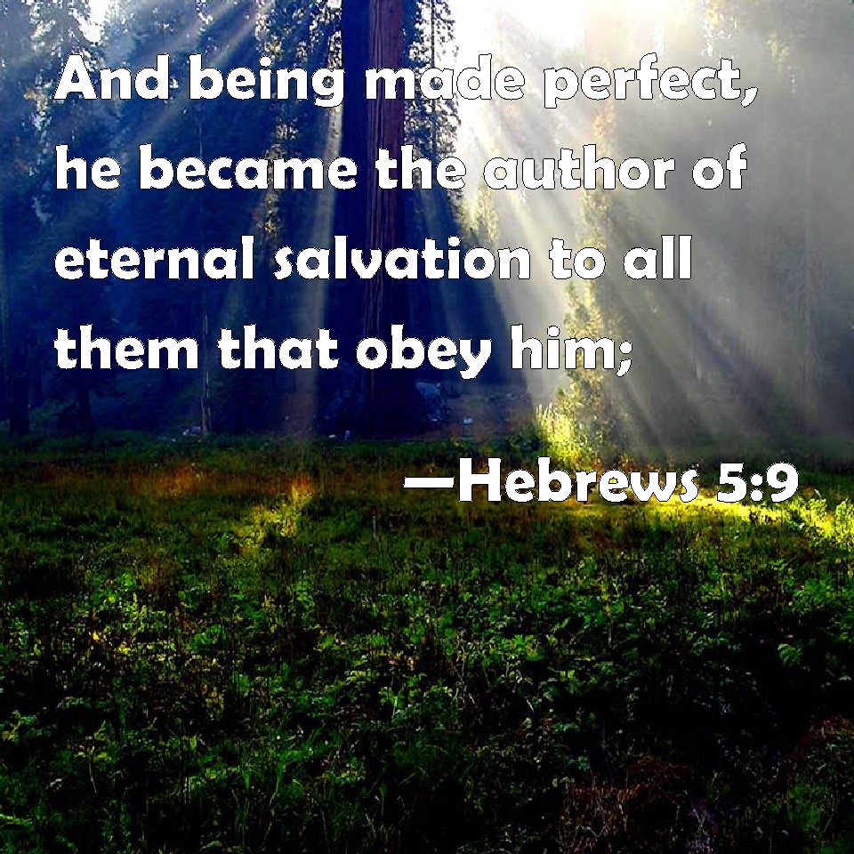 Hebrews 5:9 And being made perfect, he became the author of eternal ...