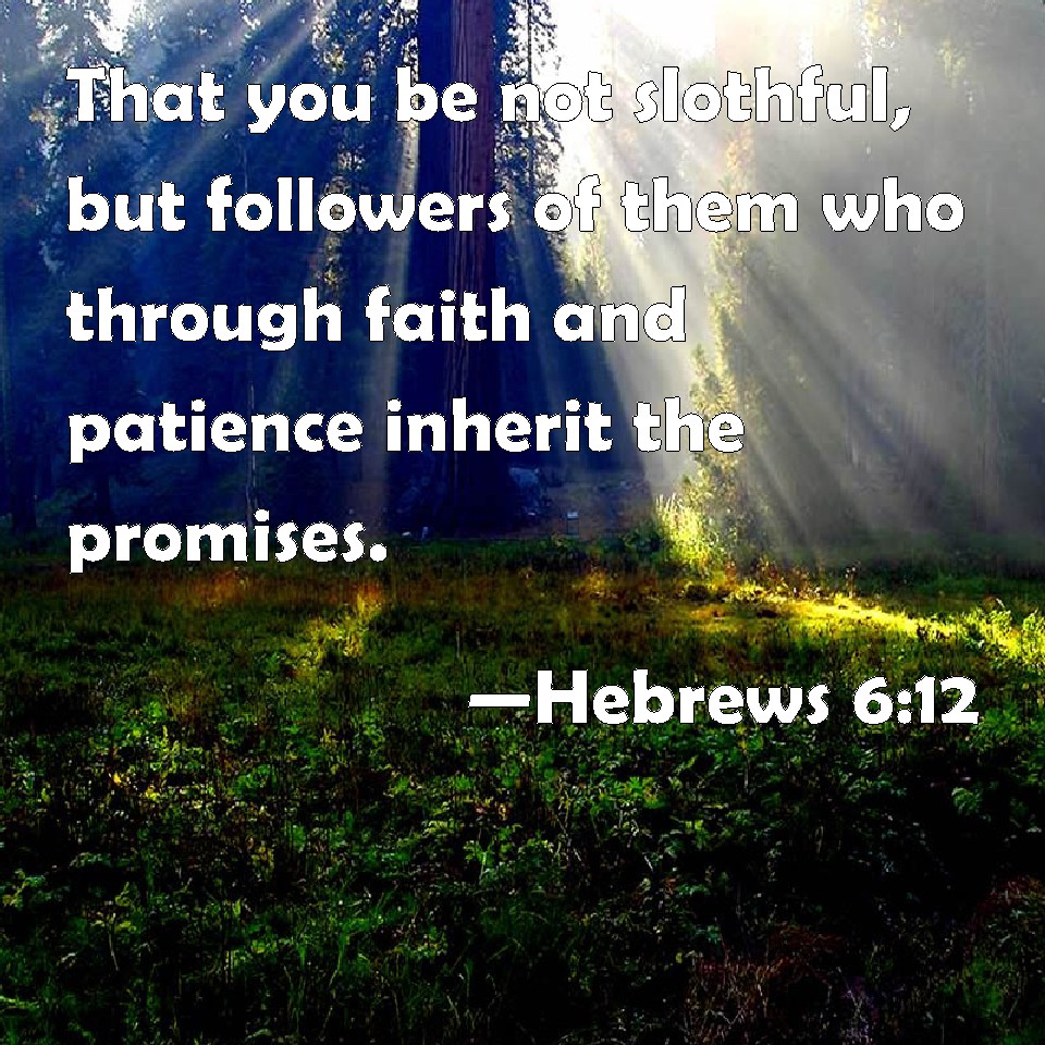 Hebrews 6 12 That You Be Not Slothful But Followers Of Them Who 