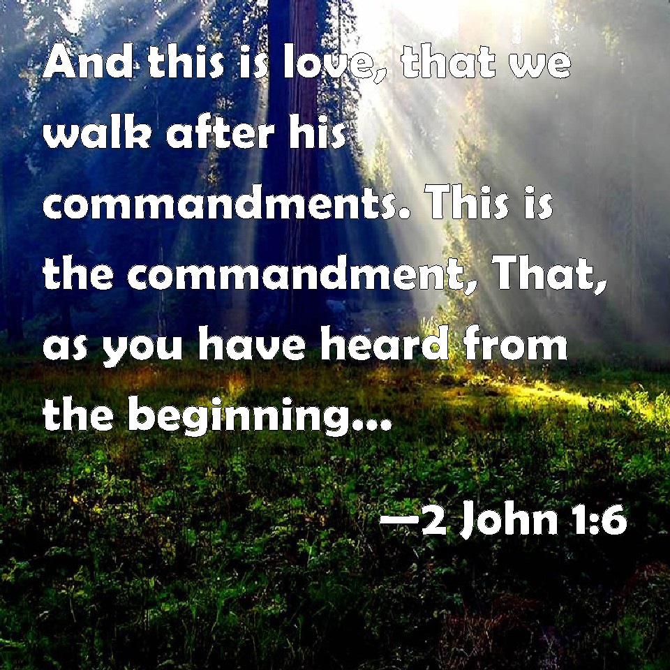 2 John 1:6 And this is love, that we walk after his commandments. This ...