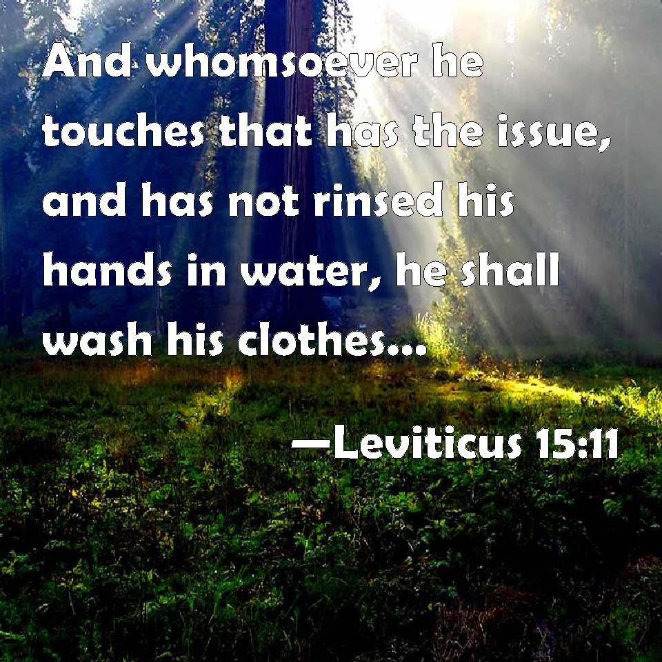 Leviticus 15:11 And whomsoever he touches that has the issue, and has ...