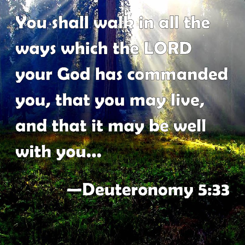 Deuteronomy 5:33 You shall walk in all the ways which the LORD your God ...