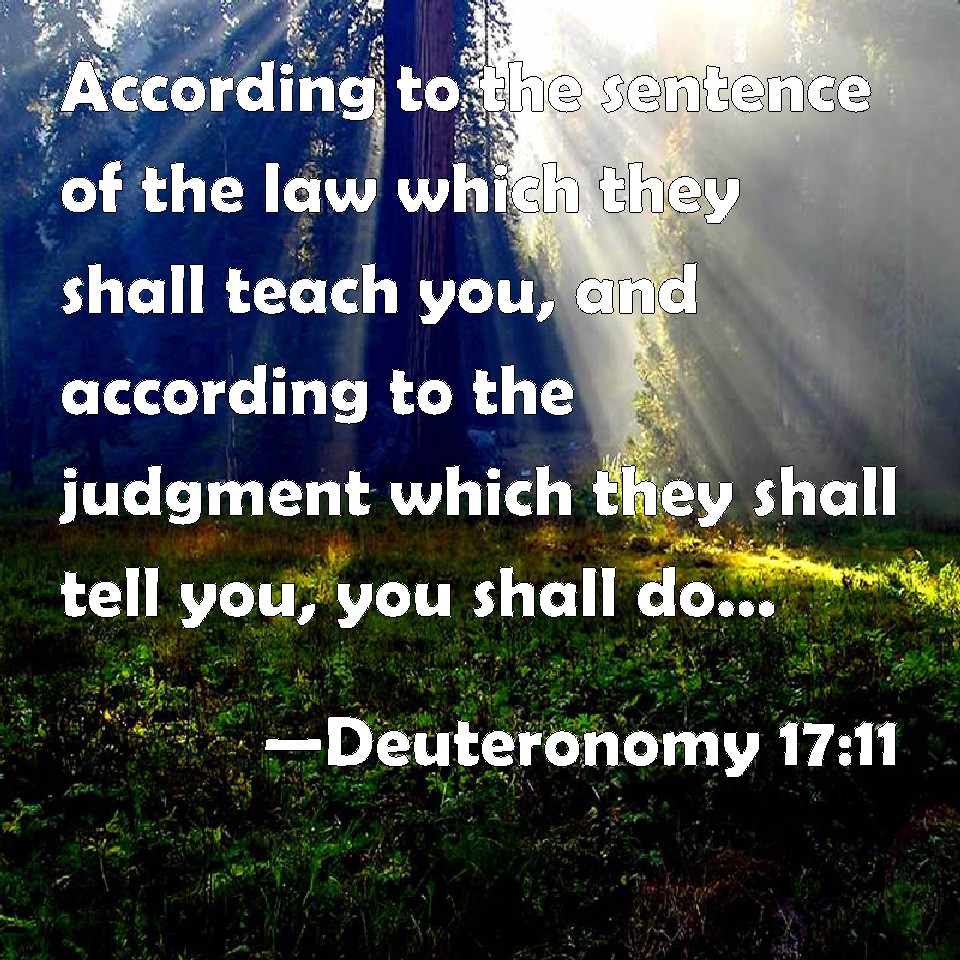 Deuteronomy 17 11 According To The Sentence Of The Law Which They Shall 