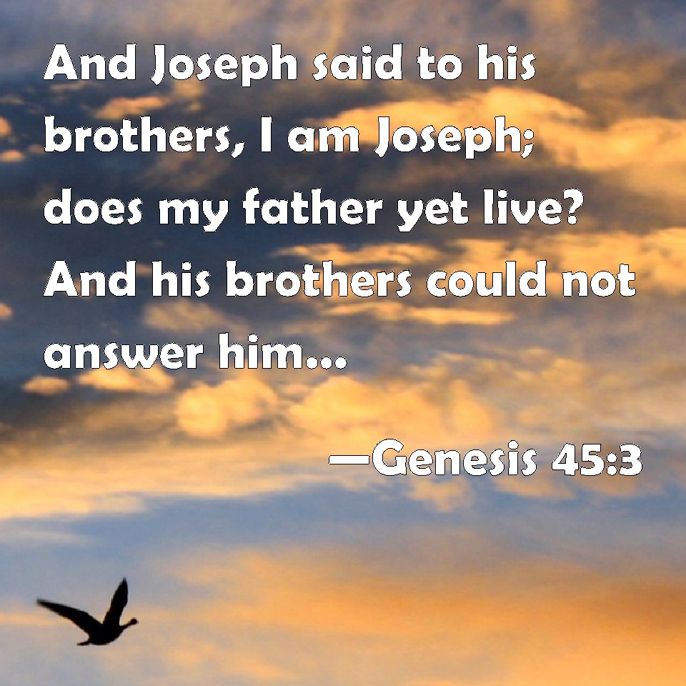 Genesis And Joseph Said To His Brothers I Am Joseph Does My