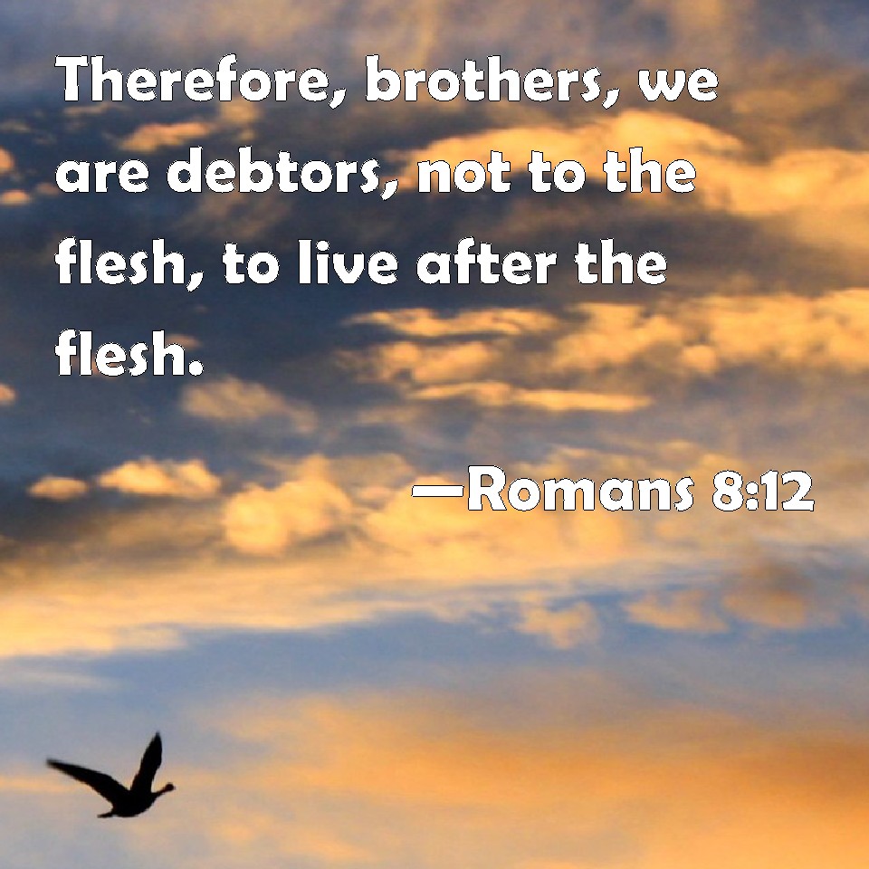 Romans Therefore Brothers We Are Debtors Not To The Flesh To Live After The Flesh