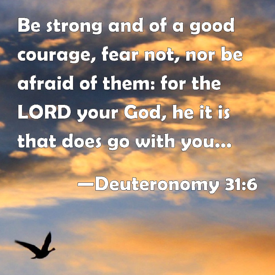 Deuteronomy 31 6 Be Strong And Of A Good Courage Fear Not Nor Be 