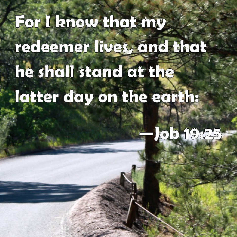 Job 19:25 For I Know That My Redeemer Lives, And That He Shall Stand At ...