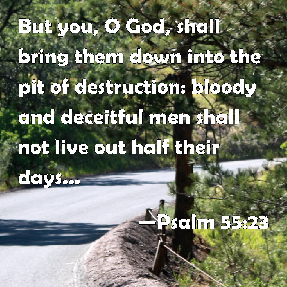 Psalm 55 23 But You O God Shall Bring Them Down Into The Pit Of 