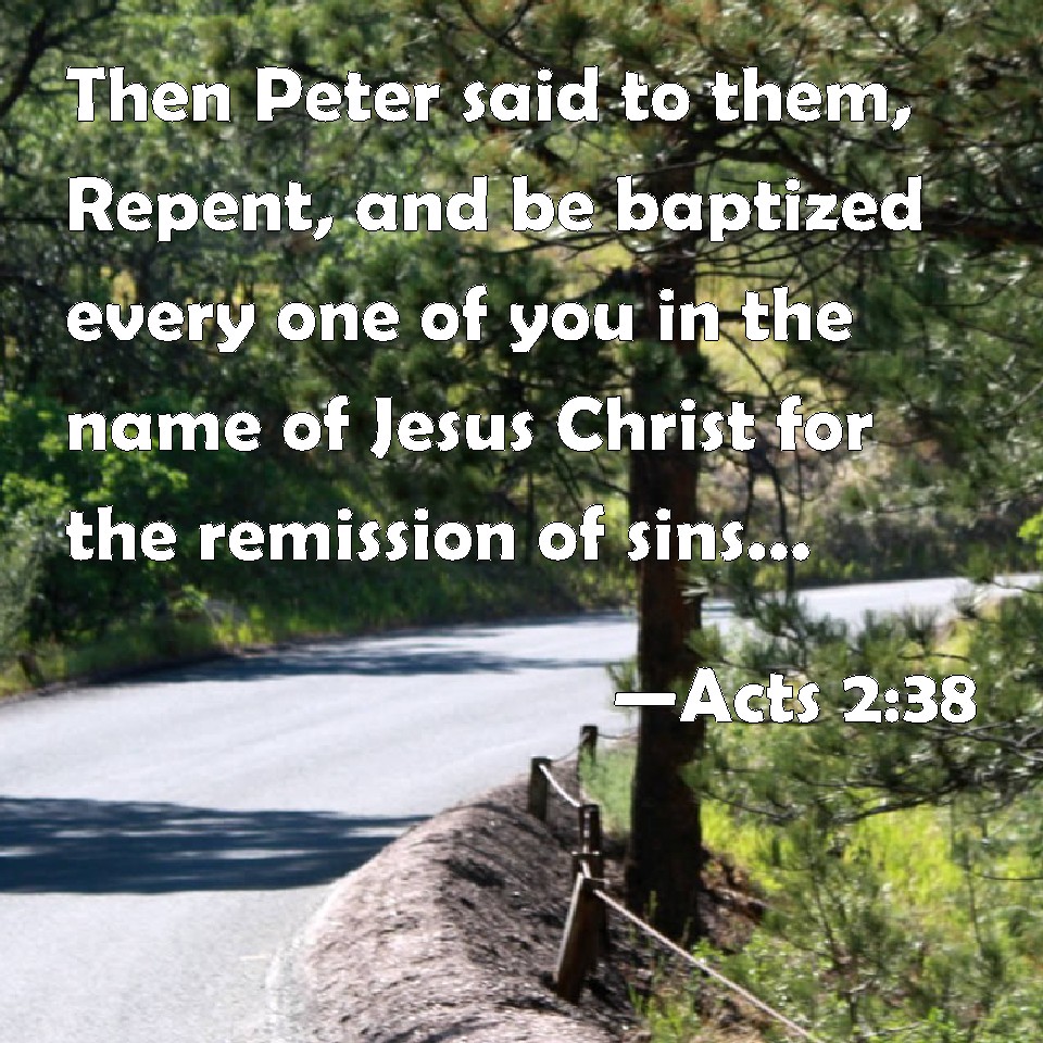 Acts 2:38 Then Peter Said To Them, Repent, And Be Baptized Every One Of ...