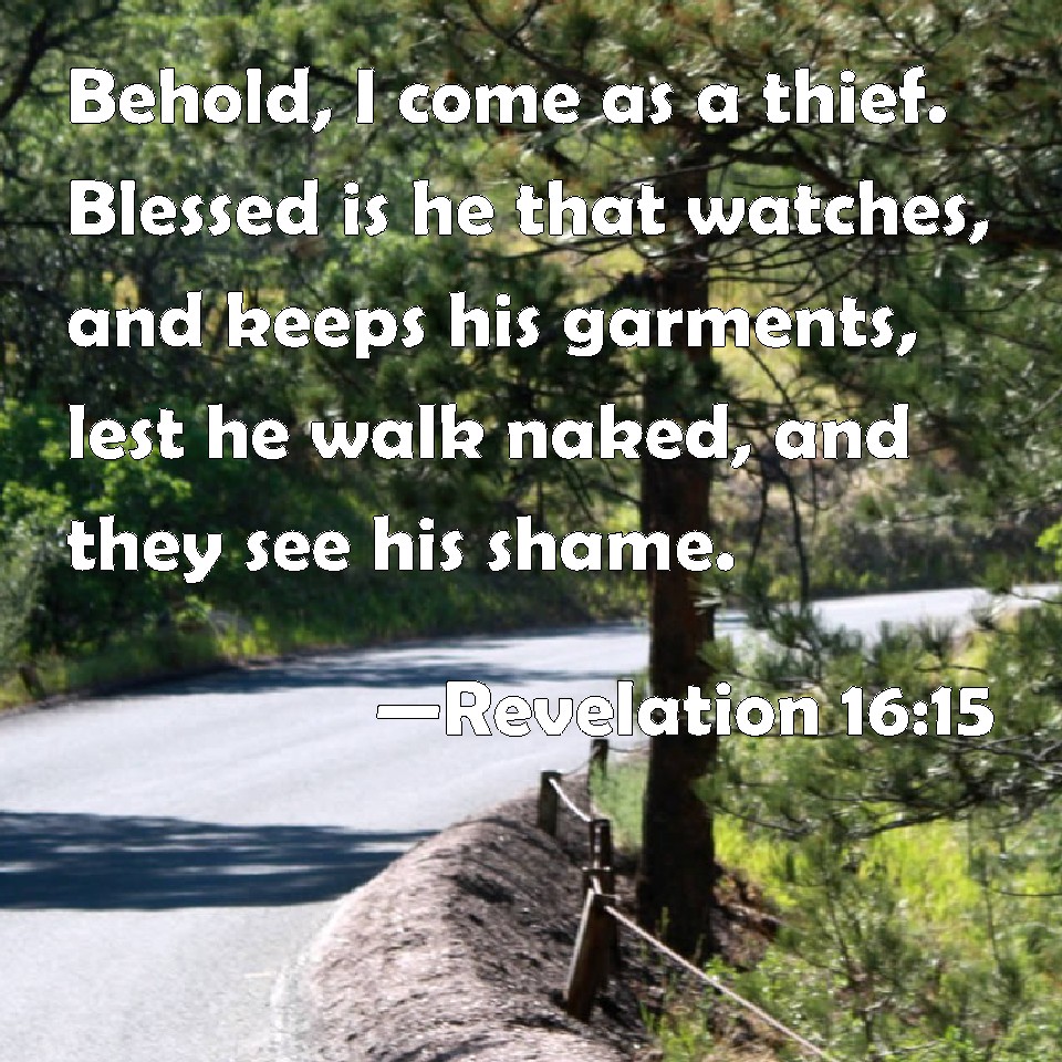 Revelation 16:15 Behold, I come as a thief. Blessed is he that watches ...