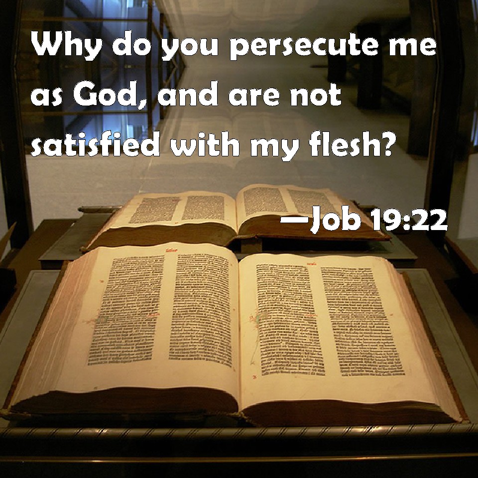 Job 1922 Why Do You Persecute Me As God And Are Not Satisfied With My