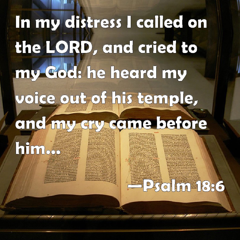 Psalm 18:6 In my distress I called on the LORD, and cried to my God: he ...