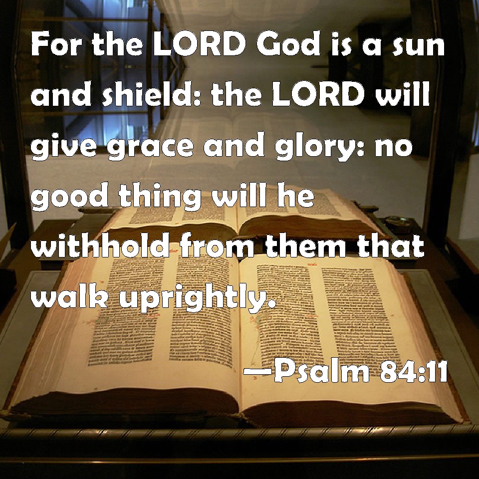 For Adonai Elohim is a sun and a shield. Adonai gives grace and glory. No  good thing will He withhold from those who walk…