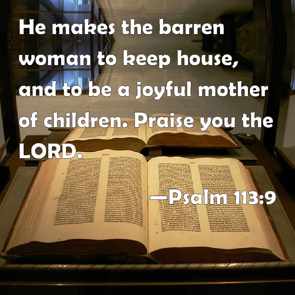 Psalm 113 9 He Makes The Barren Woman To Keep House And To Be A Joyful 