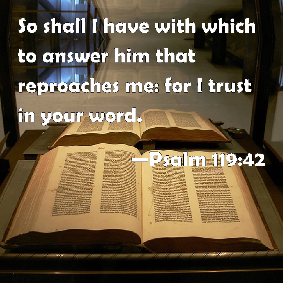 Psalm 119 42 So Shall I Have With Which To Answer Him That Reproaches 