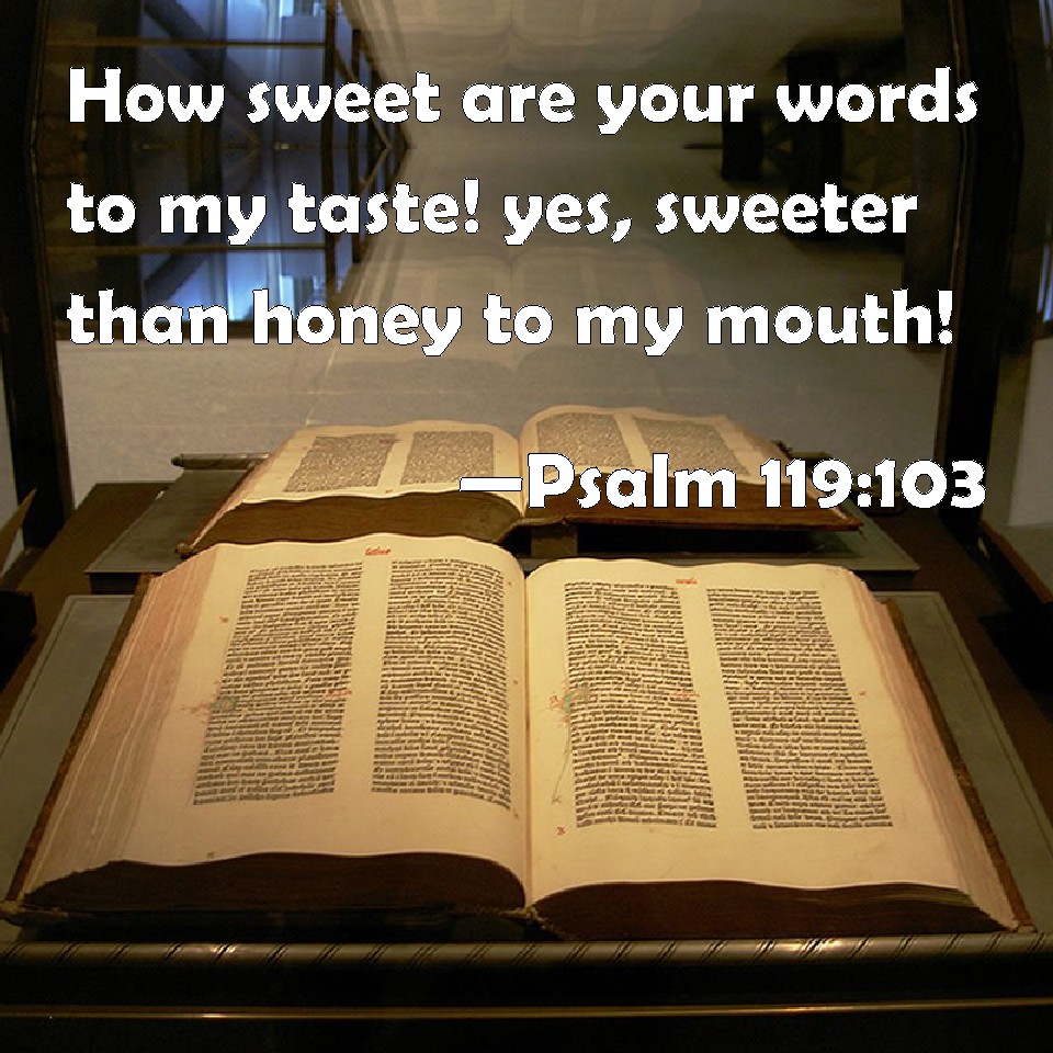 Psalm 119103 How sweet are your words to my taste! yes, sweeter than