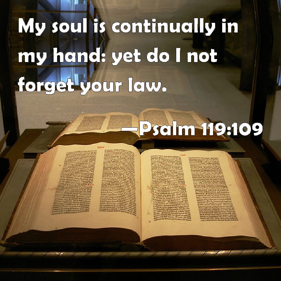 Psalm 119 109 My Soul Is Continually In My Hand Yet Do I Not Forget 