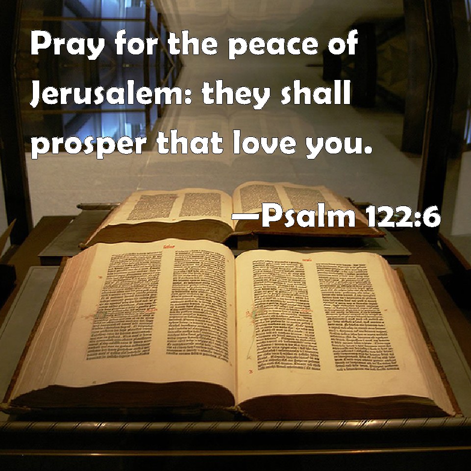 THEY SHALL PROSPER THAT LOVE JERUSALEM Shalom Y'Israel! We pray