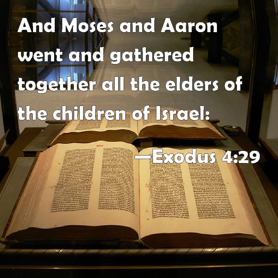 Exodus 429 And Moses And Aaron Went And Gathered Together All The