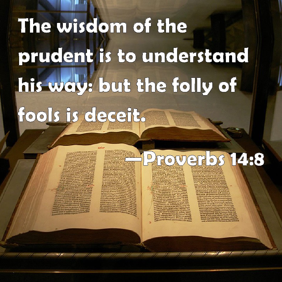 Proverbs 14 8 The Wisdom Of The Prudent Is To Understand His Way But 