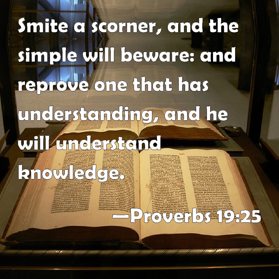 Proverbs 19 25 Smite A Scorner And The Simple Will Beware And Reprove 