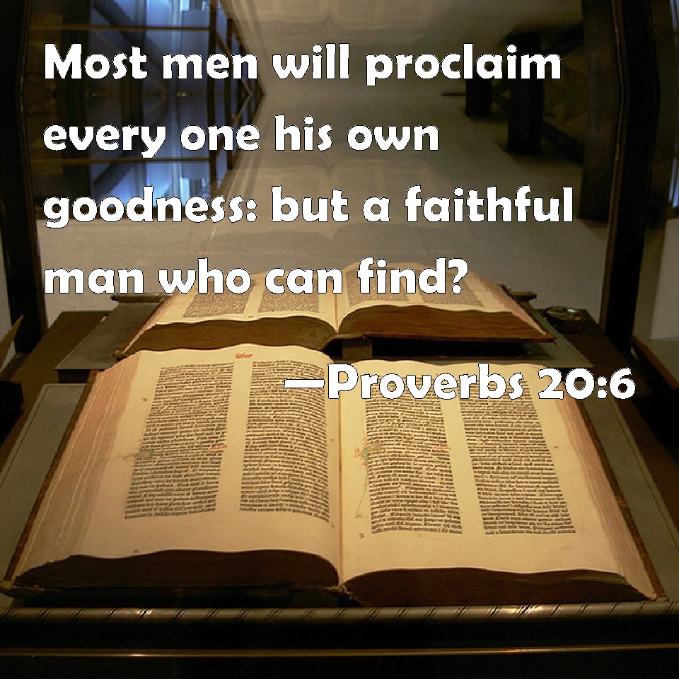 Proverbs 20 6 Most Men Will Proclaim Every One His Own Goodness But A 