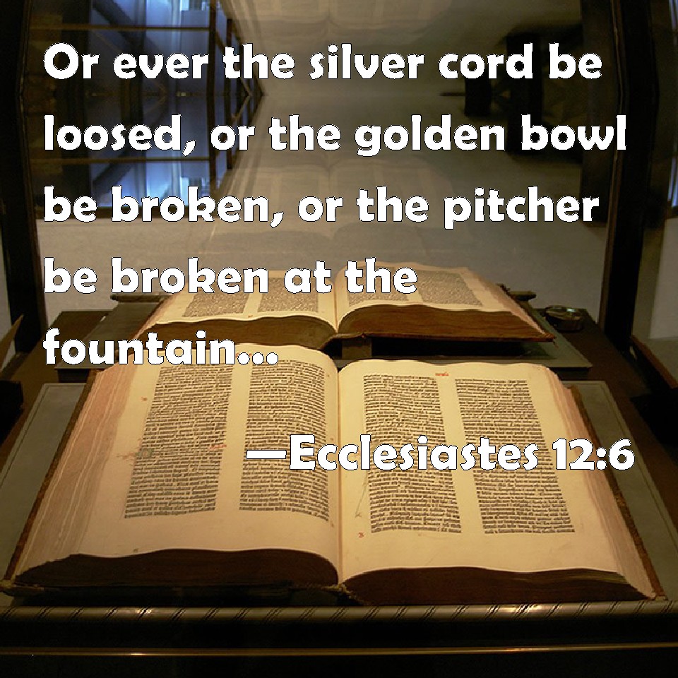 Ecclesiastes 12 6 Or Ever The Silver Cord Be Loosed Or The Golden Bowl 