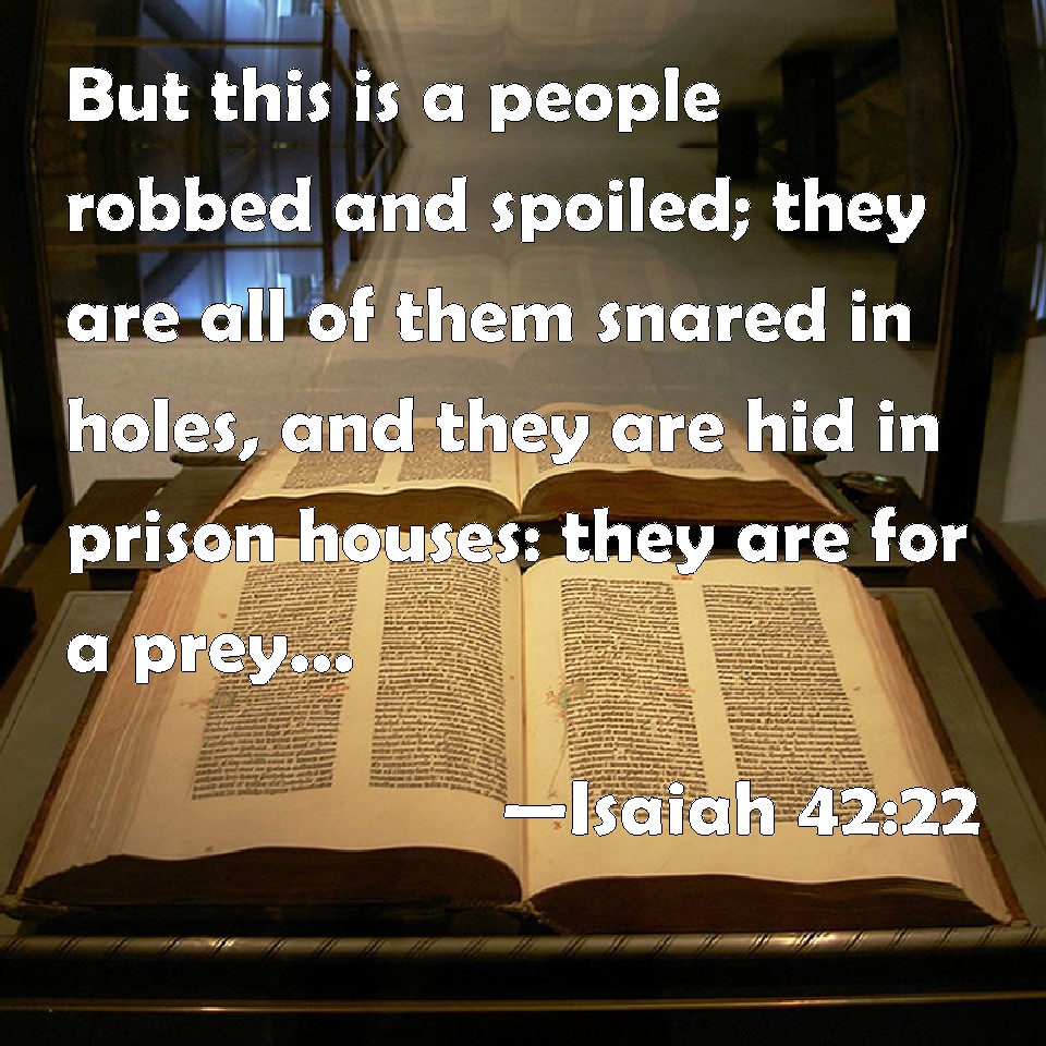 Isaiah 42 22 But This Is A People Robbed And Spoiled They Are All Of 