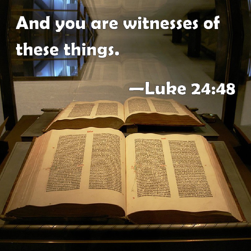 Luke 24 48 And You Are Witnesses Of These Things 