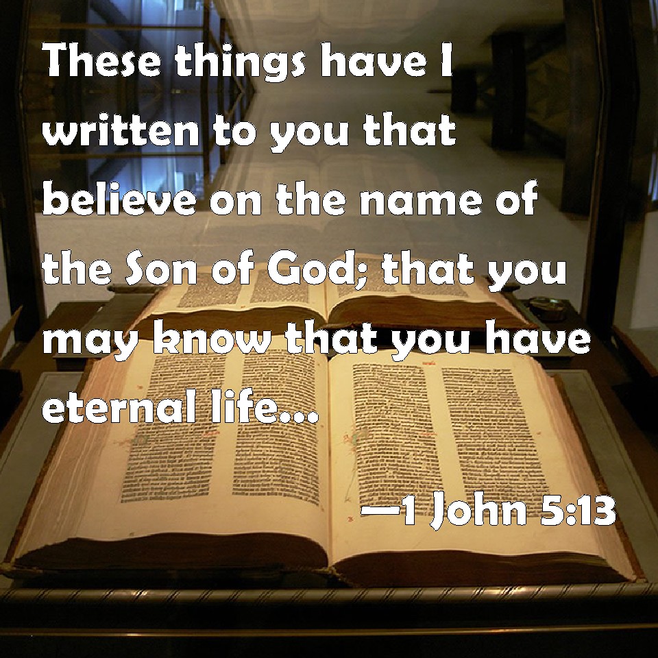 1 John 5:13 These things have I written to you that believe on the