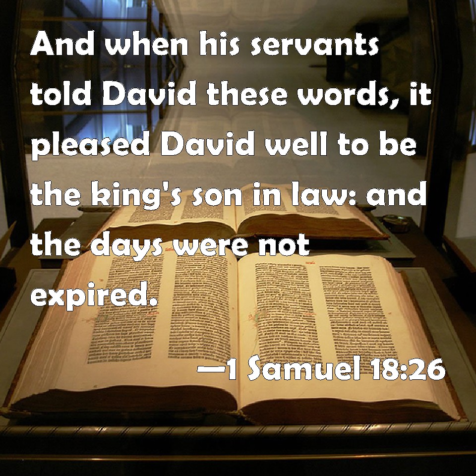 1 Samuel 1826 And when his servants told David these