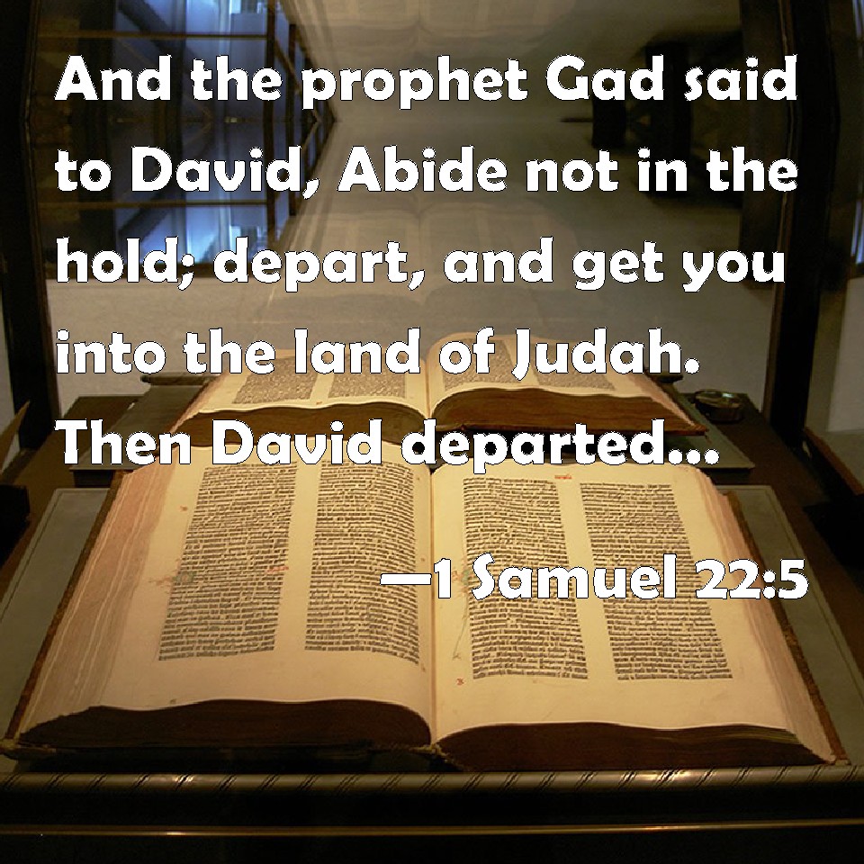 1 Samuel 225 And the prophet Gad said to David, Abide not