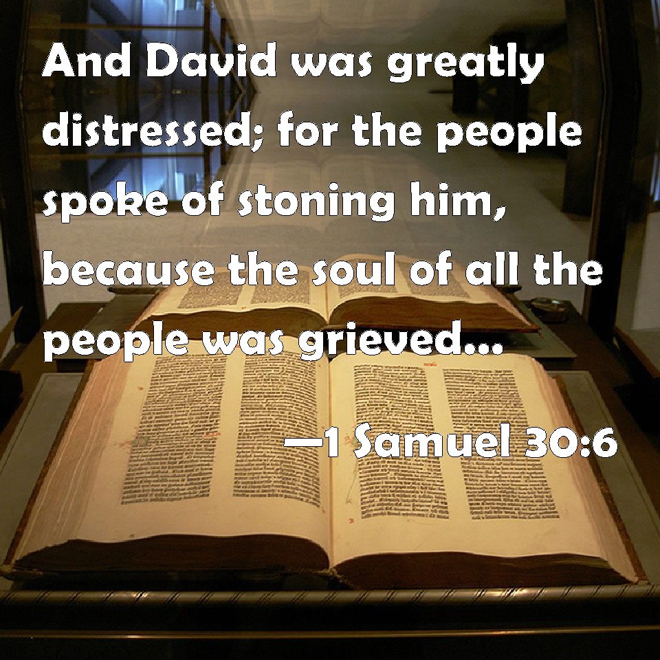 1 Samuel 306 And David was greatly distressed; for the