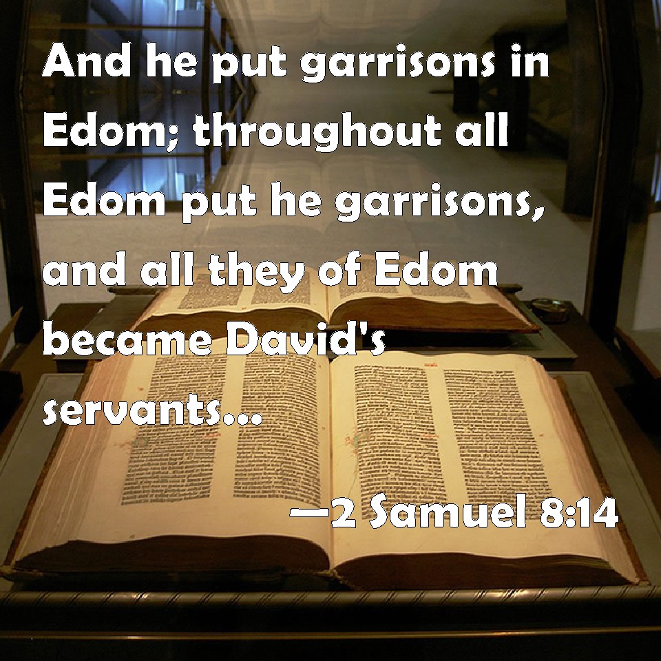 2 Samuel 8:14 And he put garrisons in Edom; throughout all Edom put he  garrisons, and all they of Edom became David's servants. And the LORD  preserved David wherever he went.