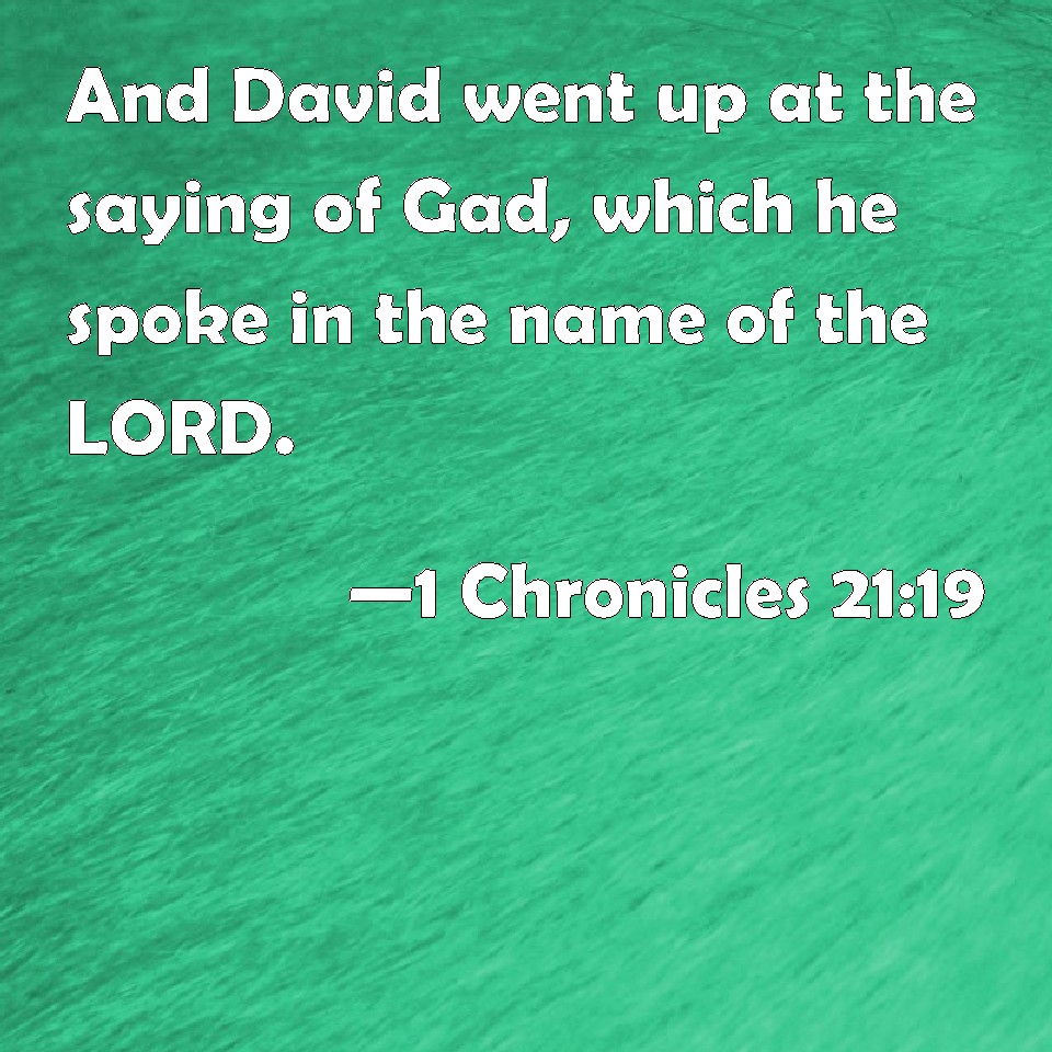 1 Chronicles 21:19 And David Went Up At The Saying Of Gad, Which He 