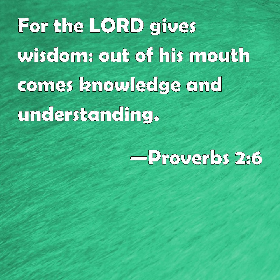 Proverbs 2:6 For the LORD gives wisdom: out of his mouth comes ...