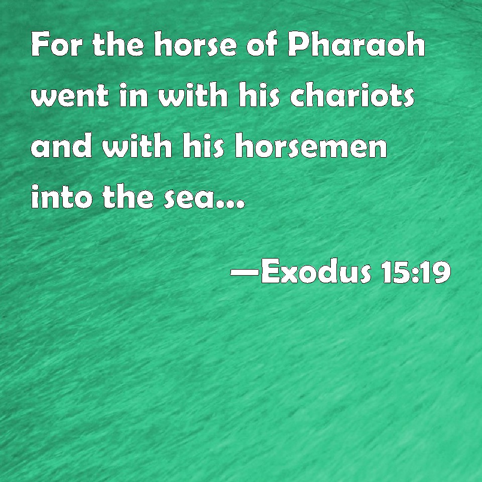 Exodus 15:19 For the horse of Pharaoh went in with his chariots and ...